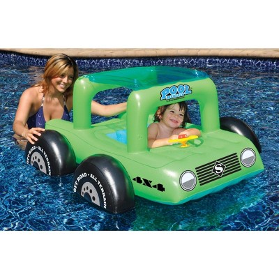 Green and Black Inflatable Pool Buggy Float with Sun Shade
