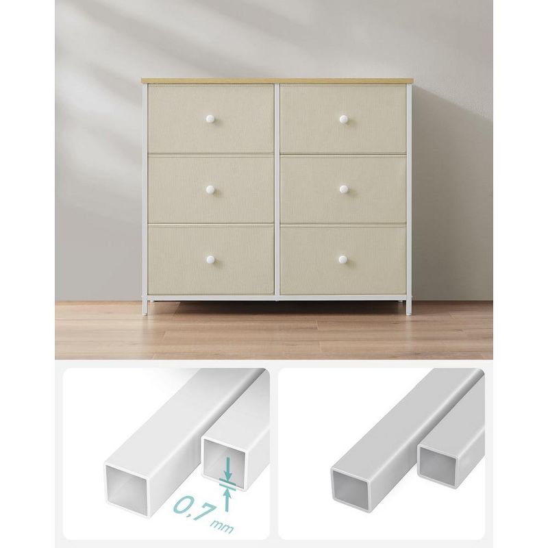 SONGMICS 6 Drawer Dresser for Bedroom Chest Closet Fabric with Metal Frame, 5 of 10