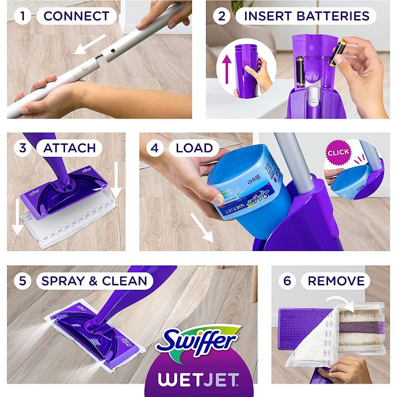 Swiffer WetJet Multi-Surface Floor Cleaner Spray Moping Pads Refill - Unscented, 6 of 17