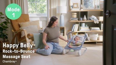 Chambray Blue Musical Baby Bouncer and Rocker with Massage