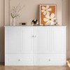 Mjkone Multifunctional Murphy Bed Cabinet Queen Size with USB Charging Station,Drawers & Tri-Folding Mattress - 4 of 4