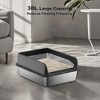 GustoWave Metal Cat Litter Box with Lid, Extra Large Litter Pan with High Sides, Include Double Layer Litter Mat and Scoop - 4 of 4
