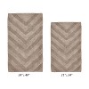 Hugo 2-Piece Bath Rug Set 100% Premium Cotton Tufted Chevron Pattern Bathmats for Bathroom, Super Soft Absorbent Machine Washable - 2 of 4