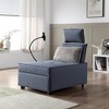 DOMETOUR 3 in 1 Sofa bed,Speaker Chair, Reclining Sleeper Sofa Bed, Futon with Bluetooth Speaker 2 USB Port, Phone Holder Accent Chair Faux Fur Pillow - 2 of 4