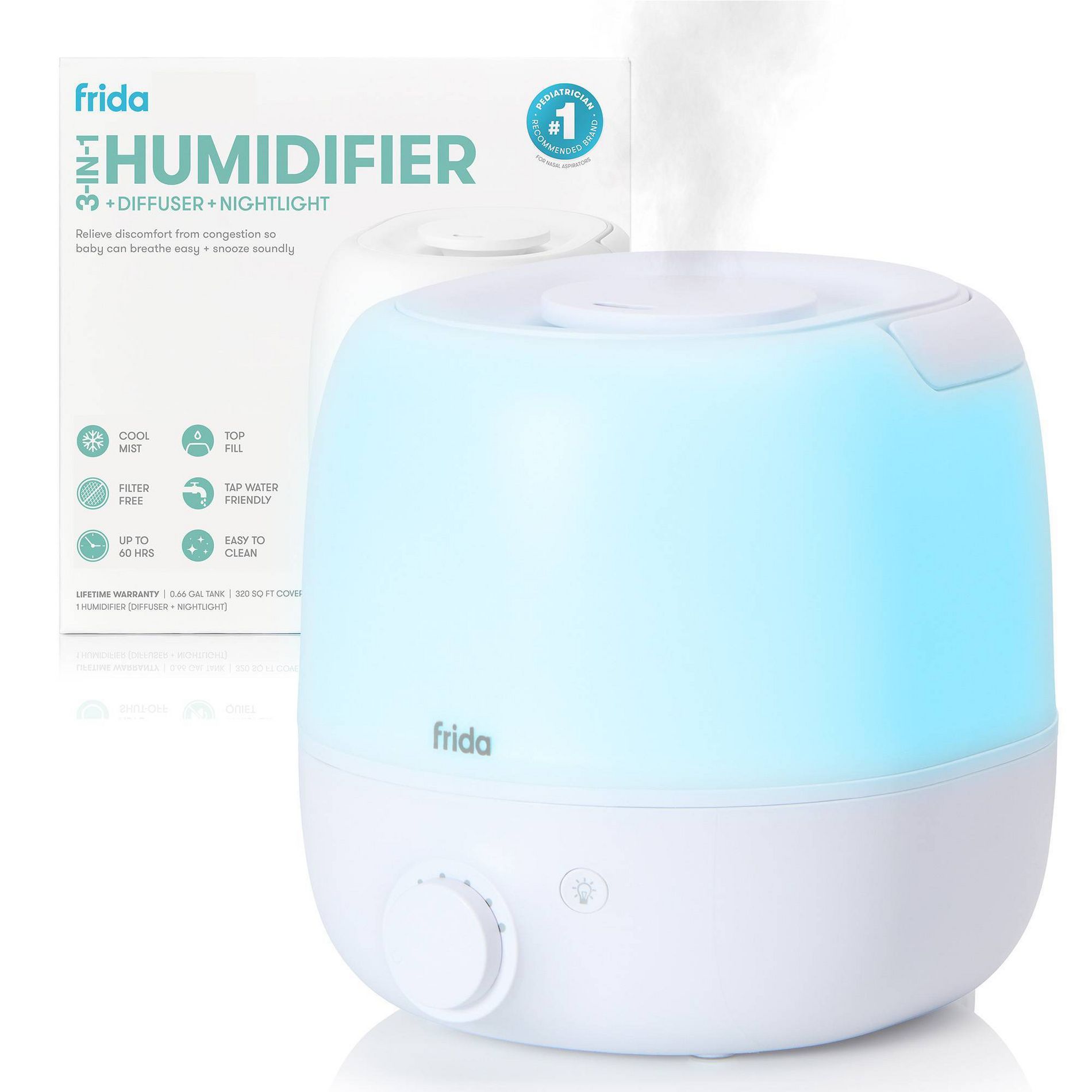 Frida Baby 3-in-1 Humidifier with Diffuser and Nightlight - White
