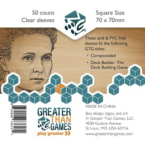 Greater Than Games | Square Size Card Sleeves | 70x70 mm | Acid Free & PVC Free | Card Game Protective Accessory | Includes 50 Sleeves - 1 of 4