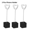 Unique Bargains Metal Resin Cube Base Heart Shape Pictures Memo Place Card Holder 3 Pcs - 3 of 4