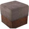 Meridian Furniture,Havre Velour Fur Fabric Ottoman/Stool - 4 of 4