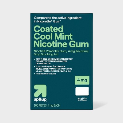 Coated Nicotine 4mg Gum Stop Smoking Aid - Cool Mint - 100ct - up&up™