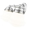 Vaughn Mid-Century Modern 2-Light Wall Sconce - Damp Rated, Incandescent, 60W, Schoolhouse Glass - 2 of 4