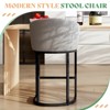 AMERLIFE Modern Counter Bar Stools, Boucle Chair with Arms, Footrest, 28" Upholstered Back - 3 of 4