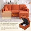Accent Sofa Couch Contemporary Corduroy Storage Ottoman USB Port for Living Room 76.38"W Orange-3irtyhousy - 3 of 4