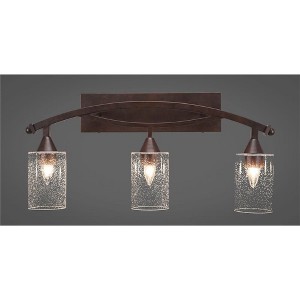 Toltec Lighting Bow 3 - Light Vanity in  Bronze with 4" Clear Bubble Shade - 1 of 1