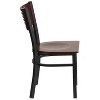 Emma and Oliver Black Decorative Slat Back Metal Restaurant Dining Chair - 4 of 4