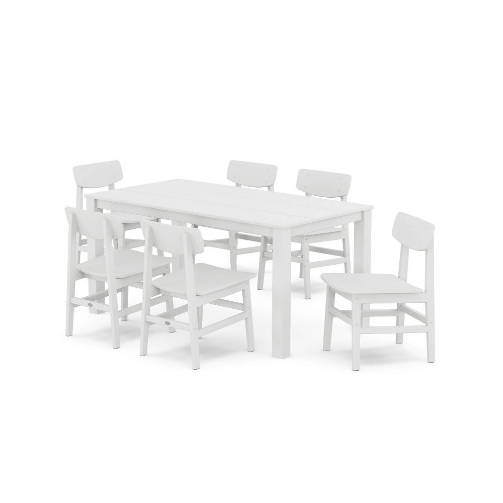 Photos - Dining Table POLYWOOD 7pc Modern Studio Urban Chairs and Parsons Table Outdoor Patio Di