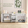 coucheta 55" Cat Litter Box Enclosure Furniture, Hiddden 3-IN-1 Wooden Cat Litter Cabinet with Barn Door & Double Rooms - 2 of 4