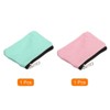 Unique Bargains Canvas Portable Change Coin Purse Pouch with Zipper 2 Pcs Light Green Pink - 3 of 4
