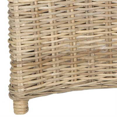 Gray Rattan Transitional Accent Arm Chair