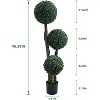 Coucheta Artificial Boxwood Topiary Trees - Triple Ball Design for Indoor/Outdoor Décor in Multiple Sizes & Pack Options - 2 of 4