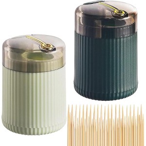Automatic Toothpick Dispenser with Toothpicks 300 Count, Dark Green+Light Green, Kitchen & Dining Essential for Home - 1 of 4