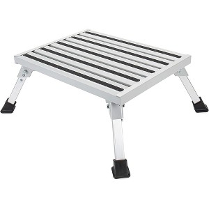 Camco 43677 Fixed Height 19" x 14.5" Aluminum Platform Foldable Step Stool with Non-Slip Secure Rubber Feet and 1000 Pound Capacity - 1 of 4