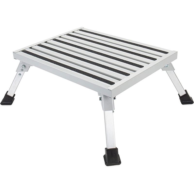 Camco 43677 Fixed Height 19" x 14.5" Aluminum Platform Foldable Step Stool with Non-Slip Secure Rubber Feet and 1000 Pound Capacity, 1 of 8
