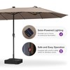 PURPLE LEAF 13ft Patio Market Umbrella and Base Double-Sided Rectangle Outdoor Table Sun Umbrellas with Crank - 4 of 4