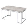 Royal Hampton Coffee Table with Rectangular Tabletop and Metal Legs, Silver and Brown - 3 of 4