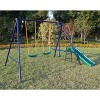 Okak Swing Set with 2 Swing and Heavy-Duty Metal Frame, Comfortable U-shaped Curve Outdoor Swing, Durable Kids Swing for Backyard - 2 of 4