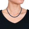 EVERLY JEWELRY | Sterling Silver 44.5 CT TGW Created Blue Sapphire Tennis Necklace, 18-inch - 3 of 4