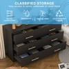 Resenkos 6-Drawer Wide Chest of Drawers, Storage Drawer Organizer, Traditional Bedroom Dresser, Sideboard Buffet for Living Room, Black - 4 of 4