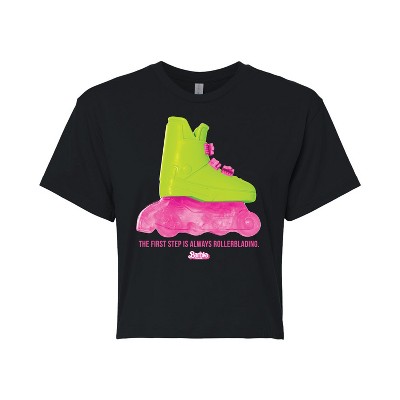 Women's - Barbie - Rollerblading Barbie the Movie Cropped Graphic T-Shirt