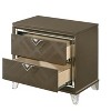 Gulches Dark Champagne Finish Nightstand 29 Inches High 2 Drawers Silver Leg Design - 3 of 4