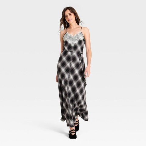 Женское платье Universal Thread Lace Cotton Maxi Sundress, цвет: Чёрный