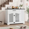 43.7'' Wooden Dog Crate Furniture, Chew-Resistant Indoor Dog Kennel with Feeding Bowls, Decorative Dog Cage End Table for Small/Medium Dogs - 2 of 4