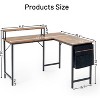 FurnitureR L Shaped Computer Desk Reversible, Corner Desk with Storage Bag, Home Office Desk Writing L Table 48.8 Inch Computer Desk with Shelf, Brown - 2 of 4