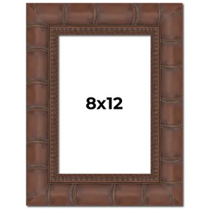 PosterPalooza | 8x12 Wide Bamboo Picture Frame, UV Acrylic, 4 Finishes - Brown, Black, Silver, and Natural - 1 of 4