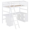 Racxily Twin Size Loft Bed with Drawers, Cabinet, Shelves and Desk, Wooden Loft Bed with Desk - White - 4 of 4