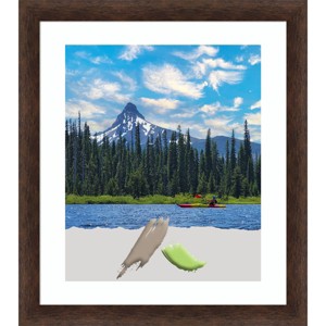 20"x24" Matted to 16"x20" Opening Size Narrow Wood Picture Frame Art Warm Walnut - Amanti Art: Modern Style, Acrylic Glazing - 1 of 4