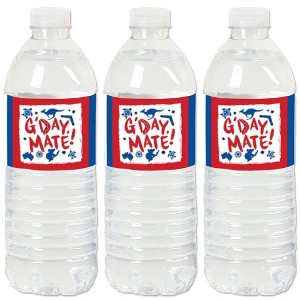 Big Dot of Happiness Australia Day - G'Day Mate Aussie Party Water Bottle Sticker Labels - Set of 20 - 1 of 4