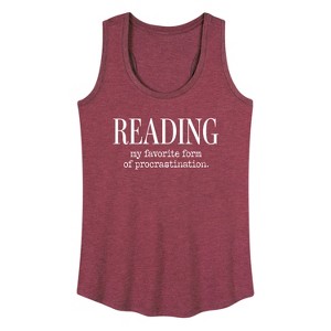 Women's - Instant Message - Reading Favorite Procrastination Graphic Racerback Tank - 1 of 4