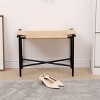 FURNIinspire Ottomans and Benches Handwoven Paper Rope Ottoman with Metal Frame Design for Contemporary Living Spaces, Beige, 24.41"*12.2"*4.13" - 2 of 4