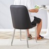 AZL1 Life Concept Accent Chairs 4 Modern Dining Chairs, Smooth PU Leather Backrest and Metal Legs for a Comfortable Experience, Black, 16.3"*17"*35" - 2 of 4
