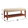 NicBex Mid-Century Modern Wooden Ottoman Foot Rest with Open Storage and Padded Seat, Upholstered Entryway or Living Room Bench - 3 of 4