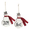 Joy & Noel Snowman Ornaments – 7.25"H Metal Scarf Accented Christmas Tree Decor (Set of 6) By Melrose - 2 of 4