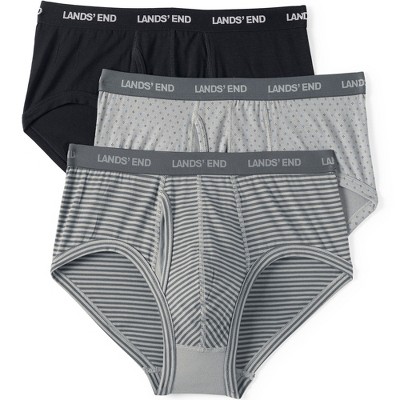 Lands' End Men's Comfort Knit Brief 3 Pack - Small - Black/gray 3 Pack ...