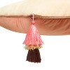 18"x18" Velvet Reversible Tassel Square Throw Pillow - Edie@Home - 3 of 4