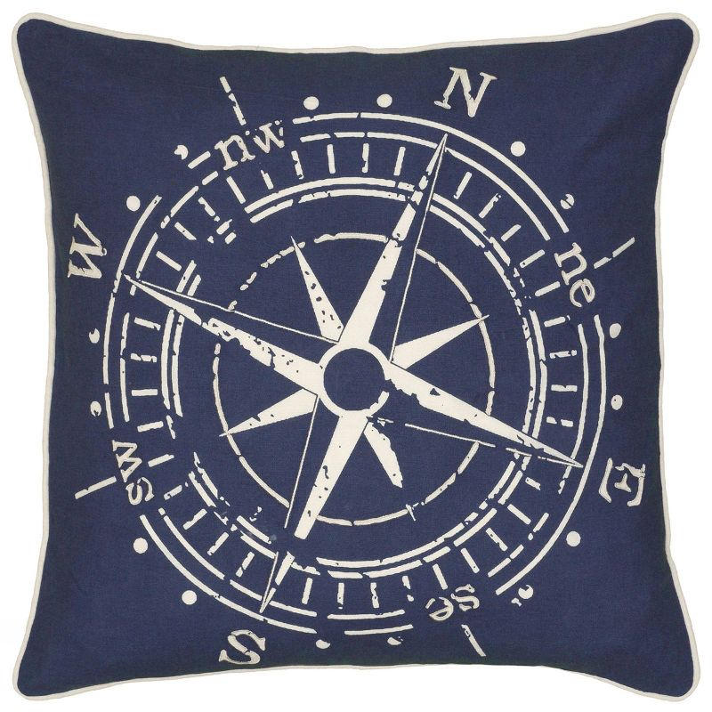 18&#34;x18&#34; Square Throw Pillow Cover Navy Blue - Rizzy Home, 1 of 7