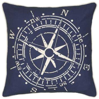 18"x18" Square Throw Pillow Cover Navy Blue - Rizzy Home
