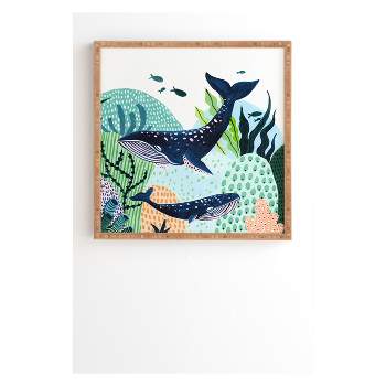 Ambers Textiles Blue Whale Family Framed Wall Art Green - society6